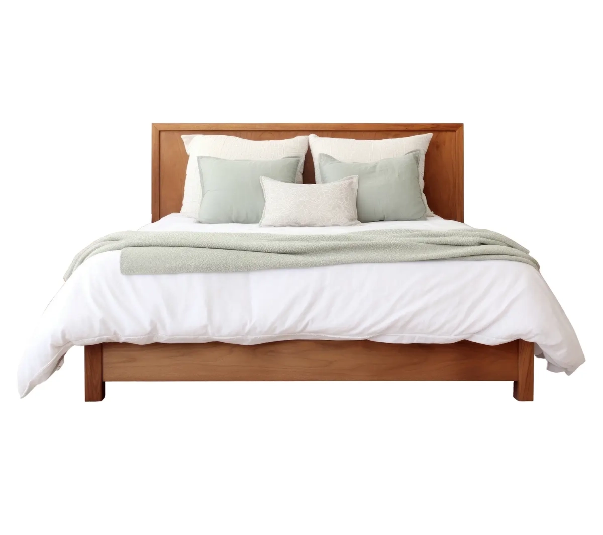 Двуспальная кровать из массива с мягким текстилем NordWood Sleep Classic