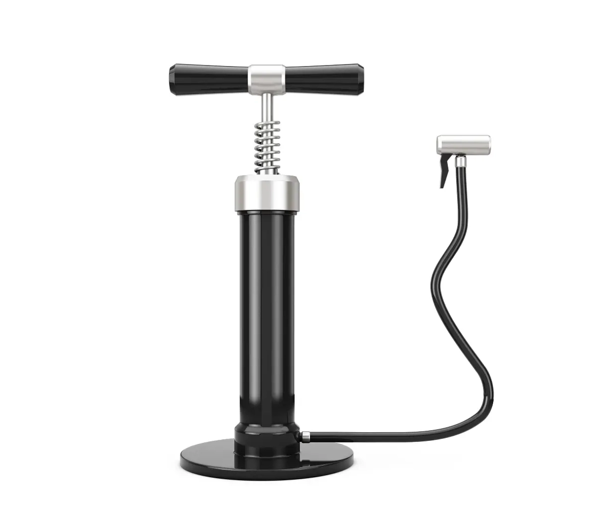 Насос 5-470235 алюминий +ножной упор с манометром, T-ручка